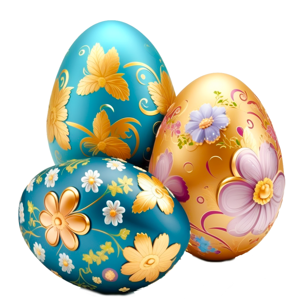 ai-generative-easter-egg-decorative-with-flower-free-png